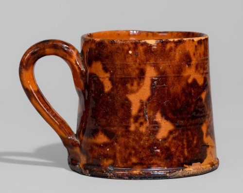 Rare and Fine Redware Mug, 