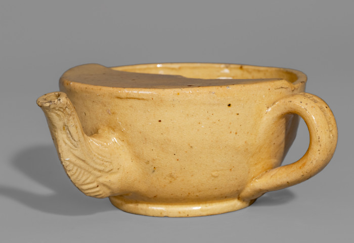 Extremely Rare JOHN BELL, Waynesboro, PA, Redware Feeder