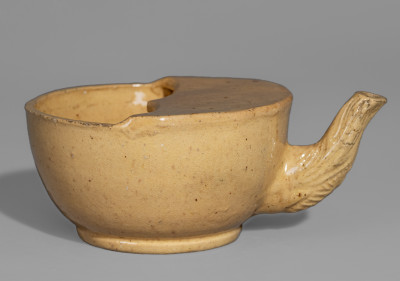 Extremely Rare JOHN BELL, Waynesboro, PA, Redware Feeder