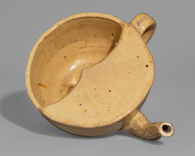 Extremely Rare JOHN BELL, Waynesboro, PA, Redware Feeder