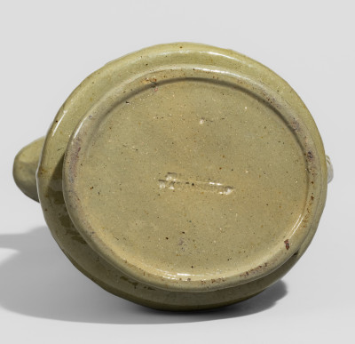 Fine JOHN BELL / WAYNESBORO Celadon-Glazed Hunt Scene Pitcher with Incised Details