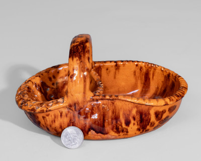 Extremely Rare and Fine Anthony W. Bacher / 1878 Redware Soap Dish