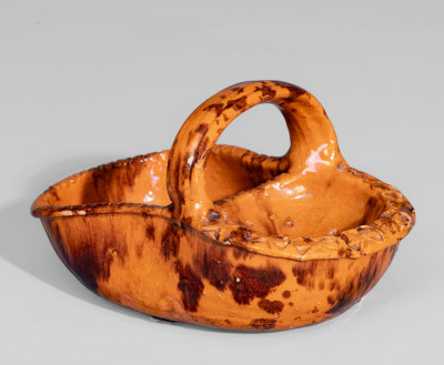 Extremely Rare and Fine Anthony W. Bacher / 1878 Redware Soap Dish