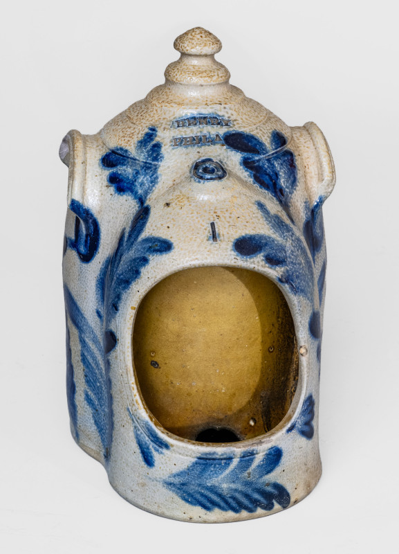 HENRY / PHILA Stoneware Chicken Waterer with Elaborate Floral Decoration