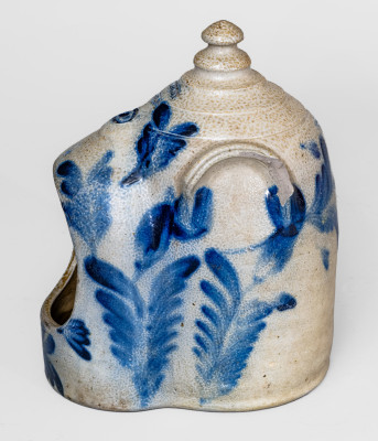 HENRY / PHILA Stoneware Chicken Waterer with Elaborate Floral Decoration