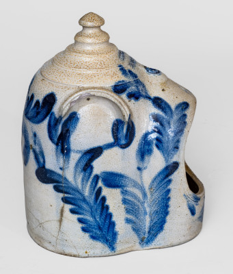 HENRY / PHILA Stoneware Chicken Waterer with Elaborate Floral Decoration