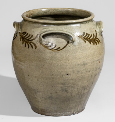 Rare Four-Handled attrib. Thomas Chandler, Edgefield Dist, SC Stoneware Jar, circa 1845