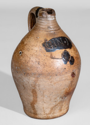 Very Rare 1/2 Gal. Stoneware GIN Jug, Thomas Warne and Joshua Letts, South Amboy, NJ, early 19th century