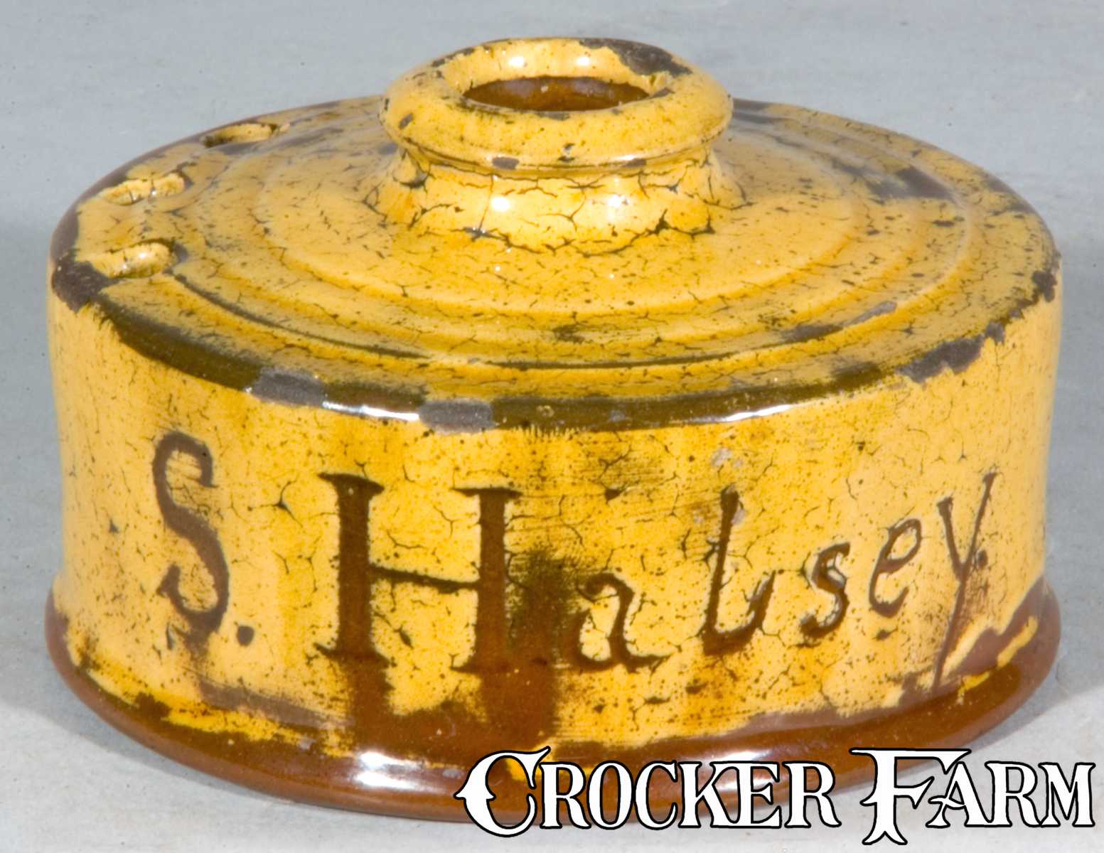 Redware Inkwell made for Dr. Seymour Halsey in Sparta, NJ, 1824 -- Lot ...