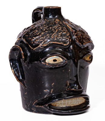 Rare Stoneware Face Jug attrib. Ernest Galloway, Paducah, Kentucky