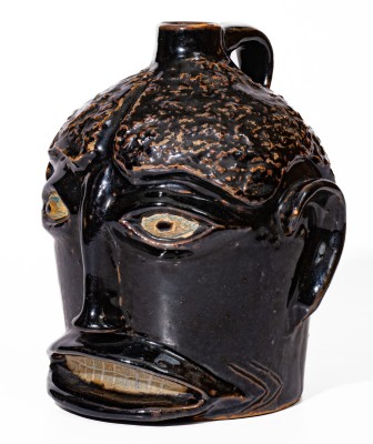Rare Stoneware Face Jug attrib. Ernest Galloway, Paducah, Kentucky