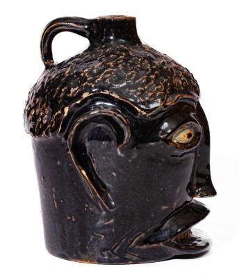 Rare Stoneware Face Jug attrib. Ernest Galloway, Paducah, Kentucky