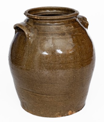 Scarce L. MILES (Edgefield District, SC) Stoneware Jar w/ Wooden Lid