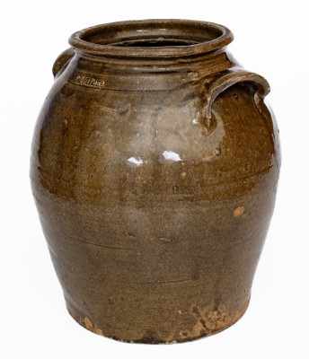 Scarce L. MILES (Edgefield District, SC) Stoneware Jar w/ Wooden Lid