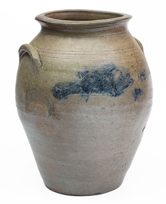 Extremely Rare and Important James River, VA Stoneware Jar w/ Incised Fish Decoration