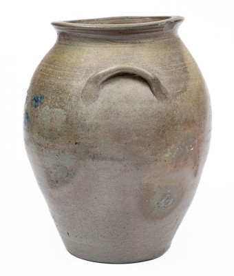 Extremely Rare and Important James River, VA Stoneware Jar w/ Incised Fish Decoration