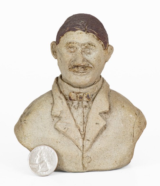 Rare and Fine Tanware Bust, Ohio or possibly Western PA, c1885