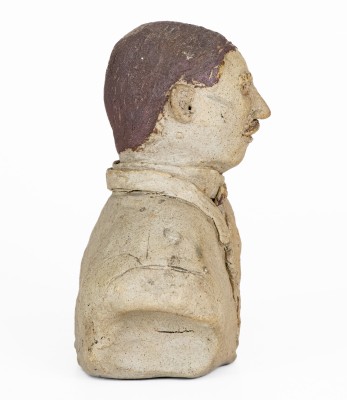 Rare and Fine Tanware Bust, Ohio or possibly Western PA, c1885