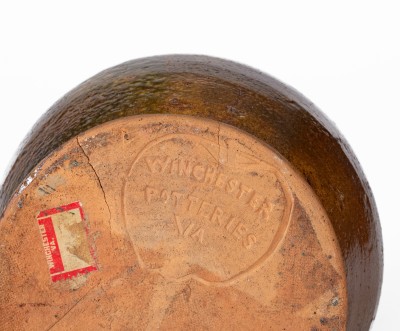 Rare WINCHESTER / POTTERIES / VA Redware Vase, Round Hill Pottery, Frederick County, VA, c1930