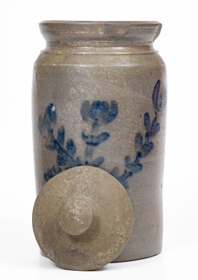 Rare Lidded Stoneware Jar attrib. C. F. Decker, Chucky Valley, Tennessee