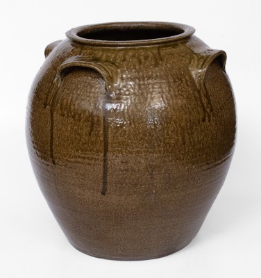 Exceptional 15 Gal. JCM (Daniel Seagle, Vale, NC) Four-Handled Stoneware Jar