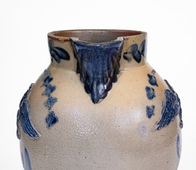 Exceedingly Rare and Important WM. PORTER, Pleasantville, PA Stoneware Pitcher w/ Federal Eagle Motifs
