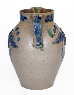 Exceedingly Rare and Important WM. PORTER, Pleasantville, PA Stoneware Pitcher w/ Federal Eagle Motifs
