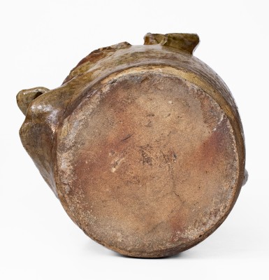 Highly Important Large-Sized G.P. SEIGLER / TRENTON, S.C. Stoneware Face Vessel, Shaw s Creek, Edgefield District, c1870-80