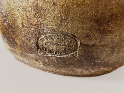 Highly Important Large-Sized G.P. SEIGLER / TRENTON, S.C. Stoneware Face Vessel, Shaw s Creek, Edgefield District, c1870-80