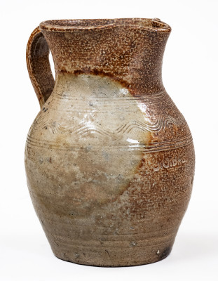 Very Rare C.C. BALLARD / HAYS, NC Stoneware Pitcher for Neighbor Sarah Owens, 1901