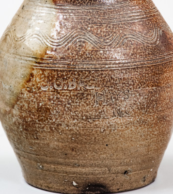 Very Rare C.C. BALLARD / HAYS, NC Stoneware Pitcher for Neighbor Sarah Owens, 1901