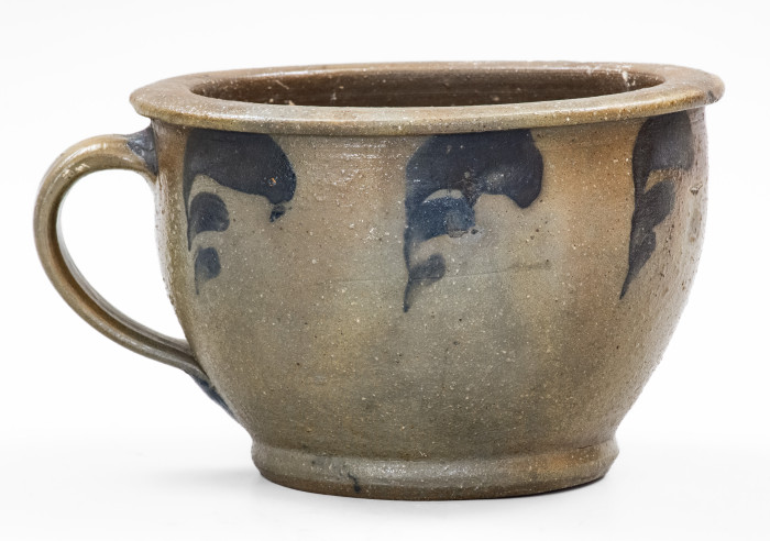 Extremely Rare Stoneware Chamber Pot attrib. Swank Pottery, Johnstown, PA