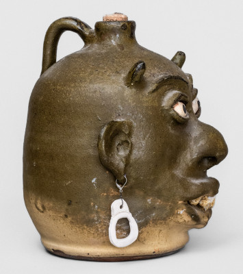 Rare Lanier Meaders (Cleveland, GA) Devil Face Jug, circa 1970