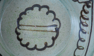 Extremely Rare TRAPP & CHANDLER Alkaline-Glazed Stoneware Bowl, Edgefield District, SC, c1848-50