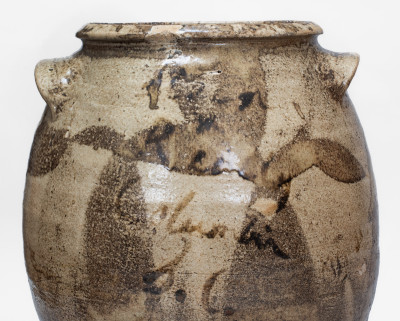 Extremely Rare and Important Columbia, South Carolina Stoneware Merchant Jar att. L. M. Landrum, c1860