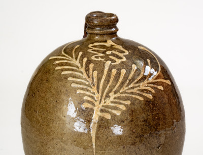 Rare attrib. Collin Rhodes, Shaw s Creek, Edgefield District, SC Two-Color Slip Jug w/ Incised 