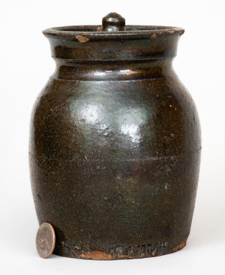 Very Rare Stoneware Lidded Jar by Greenville County, SC African-American Potter RICH WILLIAMS