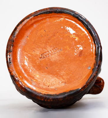 Rare JOHN BELL / WAYNESBORO, PA Pottery Pitcher w/ Relief Cherub Pattern