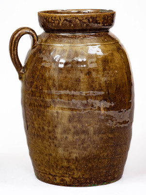 Scarce W.F. HAHN / TRENTON / SC Stoneware Handled Jar, late 19th century