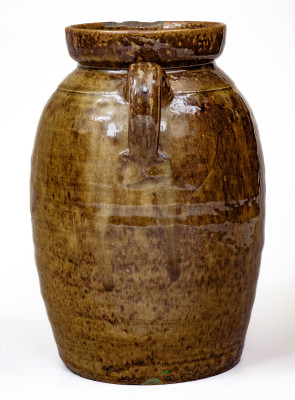 Scarce W.F. HAHN / TRENTON / SC Stoneware Handled Jar, late 19th century