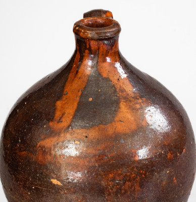 Fine Salem, North Carolina Moravian Redware Jug, c1790-1830