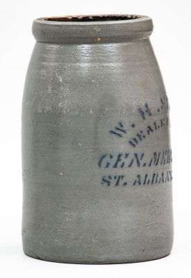 Very Rare ST. ALBANS, W. VA Stoneware Stenciled Canning Jar