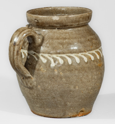 Scarce attrib. Collin Rhodes Pottery, Shaw s Creek, Edgefield District, SC Stoneware Handled Jar