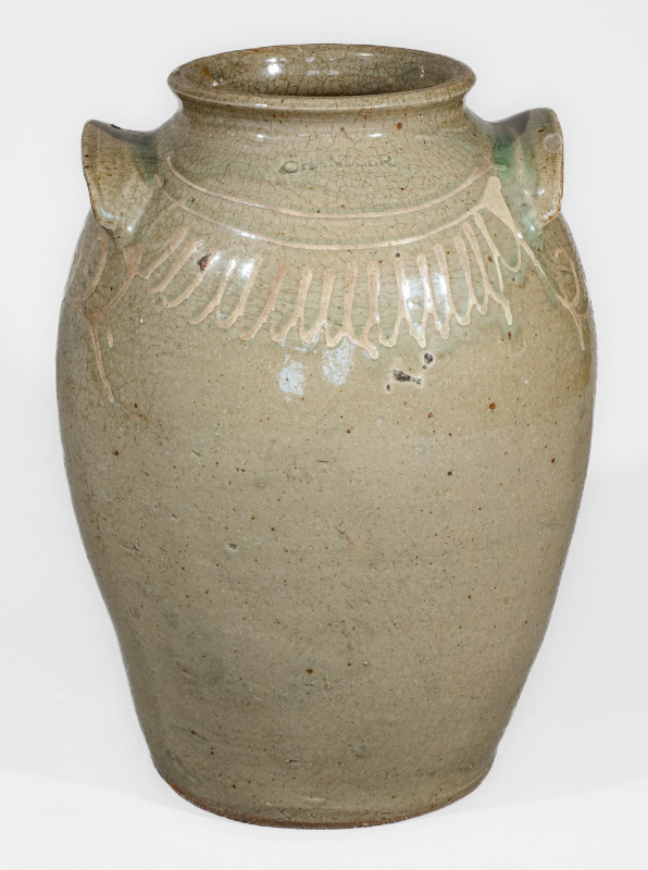 Rare CHANDLER (Thomas Chandler, Edgefield District, SC) Stoneware Jar, circa 1850