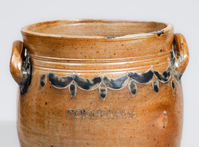 COMMERAWS / STONEWARE Stoneware Jar w/ Impressed Drape-and-Tassel Decoration