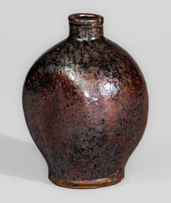 Extremely Rare Texas Stoneware Flask, probably Jefferson S. Nash Pottery, Marion County, c1850-60