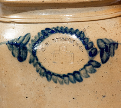 Extremely Rare T.H. WILLSON & CO. / HARRISBURG, PA Stoneware Jar w/ Capitol Stamp, c1852