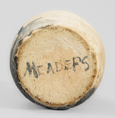 Extremely Rare MEADERS (Arie Meaders, Cleveland, GA, c1956-69) Stoneware Vase w/ Multi-Colored Palm Tree