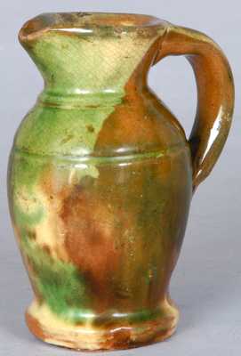 Multi-Glazed Redware Cream Pitcher, Shenandoah Valley