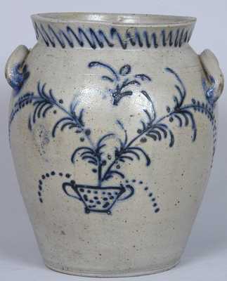 Baltimore Stoneware Jar w/ Slip-Trailed Floral Decoration